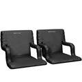 Hastings Home Hastings Home 2 Pack Stadium Seat Cushions, Portable Padded Back Support Bleacher Chair Set 113355AVJ